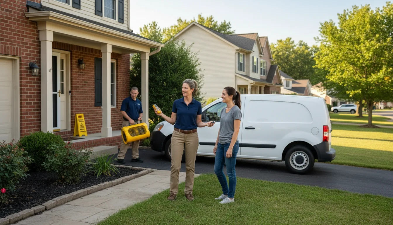 Residential water damage restoration in Castleton, IL